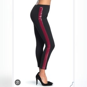 BCBGeneration Faux Leather Side Stripe Knit Legging Size M